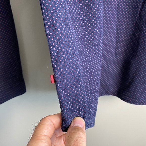 Denim & Flower Men's Purple Allover Micro Houndstooth LS Button Shirt Medium - Picture 7 of 14